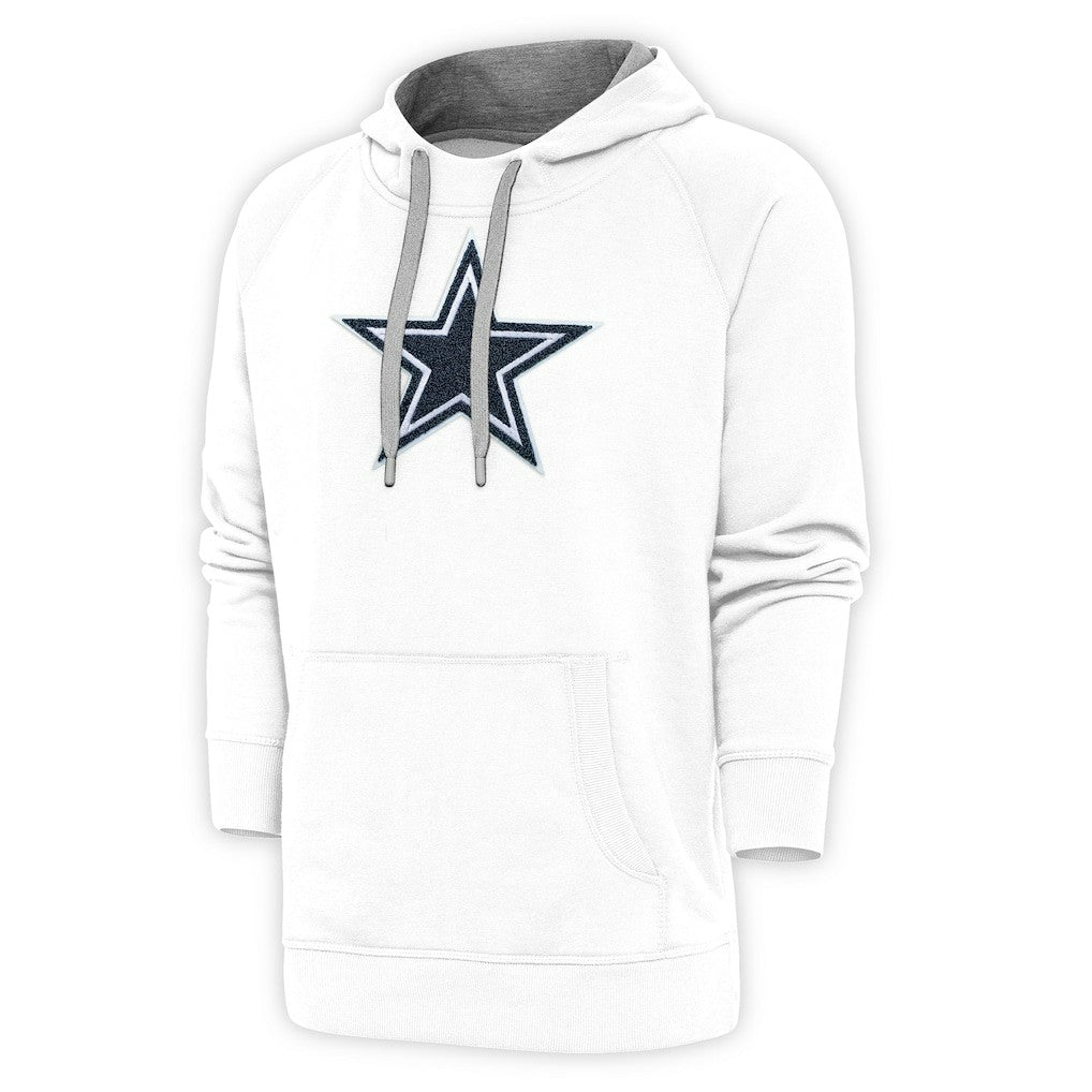 Dallas Cowboys Antigua Victory Chenille Pullover Hoodie - White - NFL
