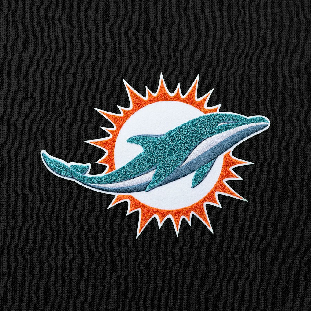 Miami Dolphins Antigua Victory Chenille Pullover Hoodie - Black - NFL