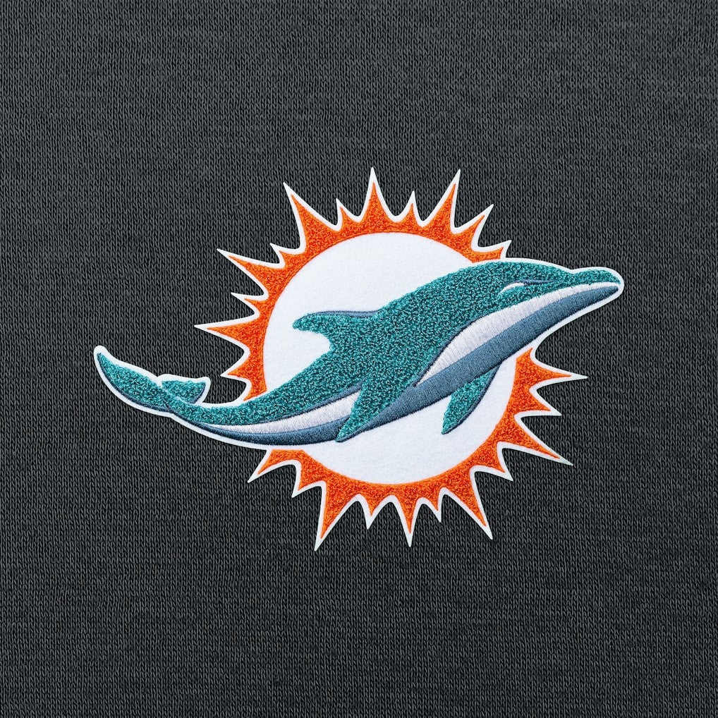 Miami Dolphins Antigua Victory Chenille Pullover Hoodie - Charcoal - NFL