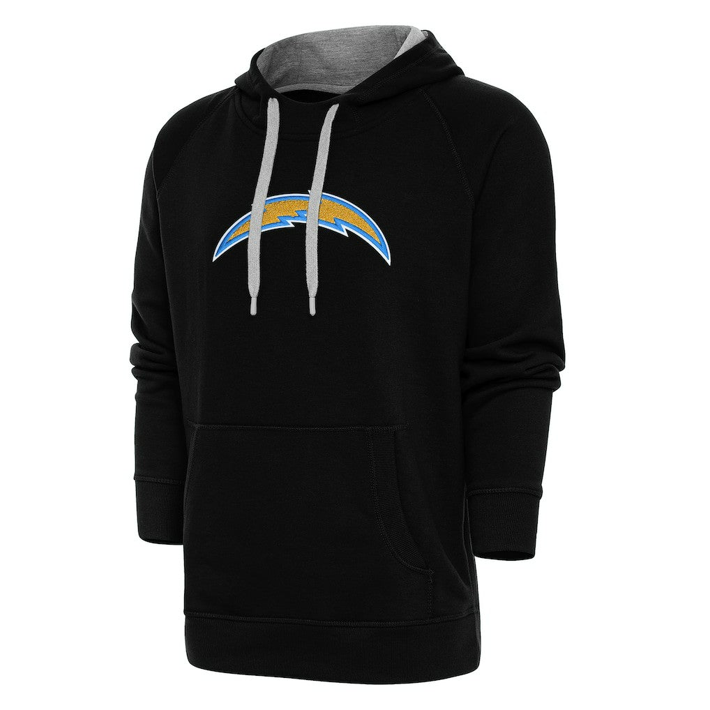 Los Angeles Chargers Antigua Victory Chenille Pullover Hoodie - Black - NFL