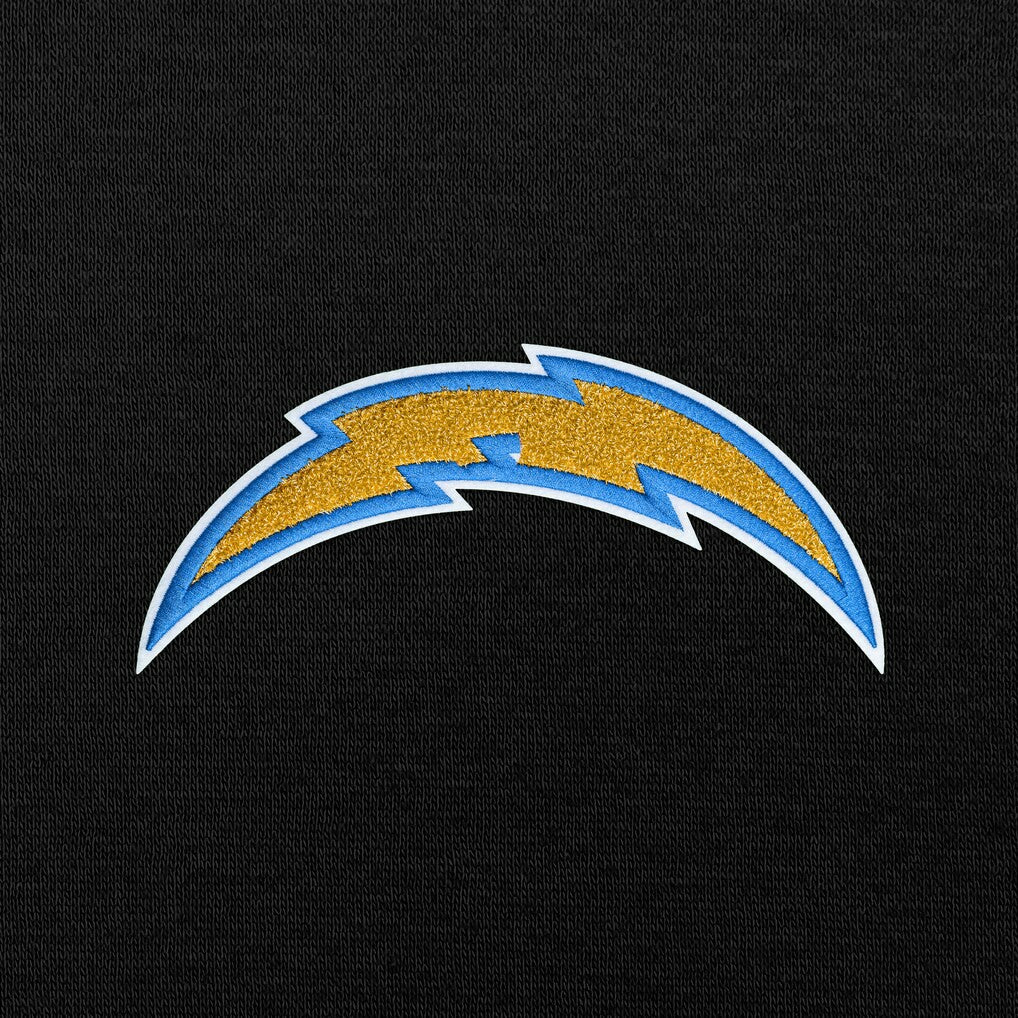 Los Angeles Chargers Antigua Victory Chenille Pullover Hoodie - Black - NFL
