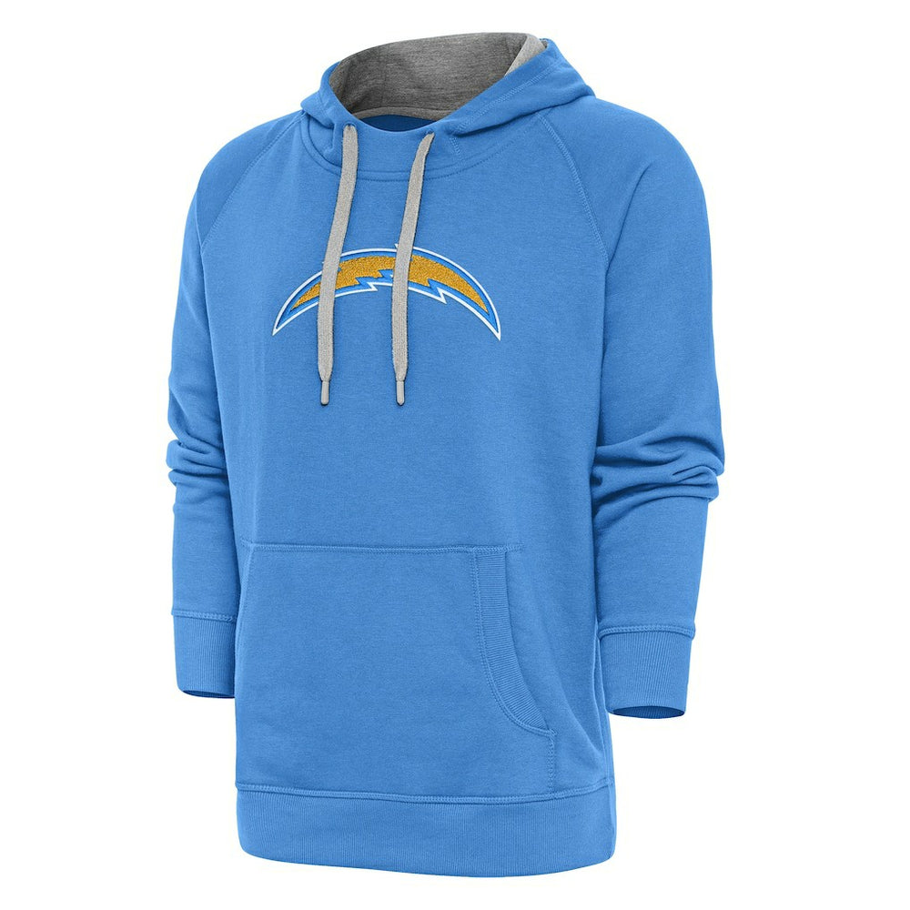 Los Angeles Chargers Antigua Victory Chenille Pullover Hoodie - Powder Blue - NFL
