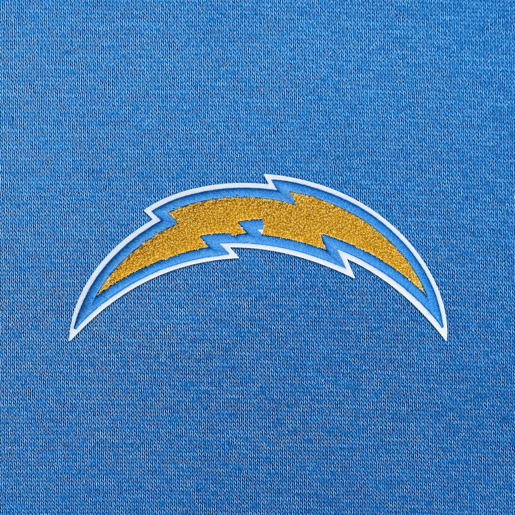 Los Angeles Chargers Antigua Victory Chenille Pullover Hoodie - Powder Blue - NFL