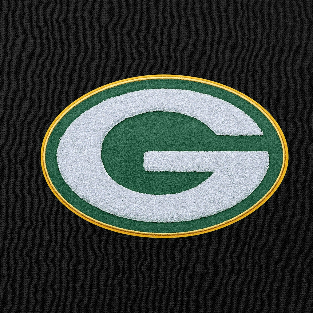Green Bay Packers Antigua Victory Chenille Pullover Hoodie - Black - NFL