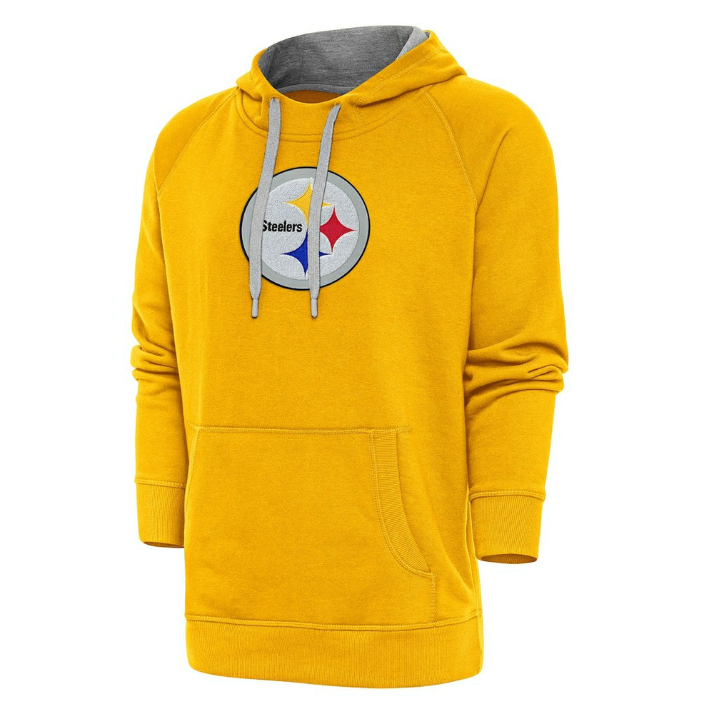 Pittsburgh Steelers Antigua Victory Chenille Pullover Hoodie - Gold - NFL