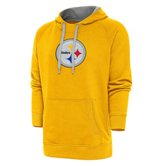 Pittsburgh Steelers Antigua Victory Chenille Pullover Hoodie - Gold - NFL