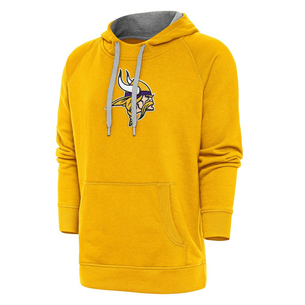 Minnesota Vikings Antigua Victory Chenille Pullover Hoodie - Gold - NFL
