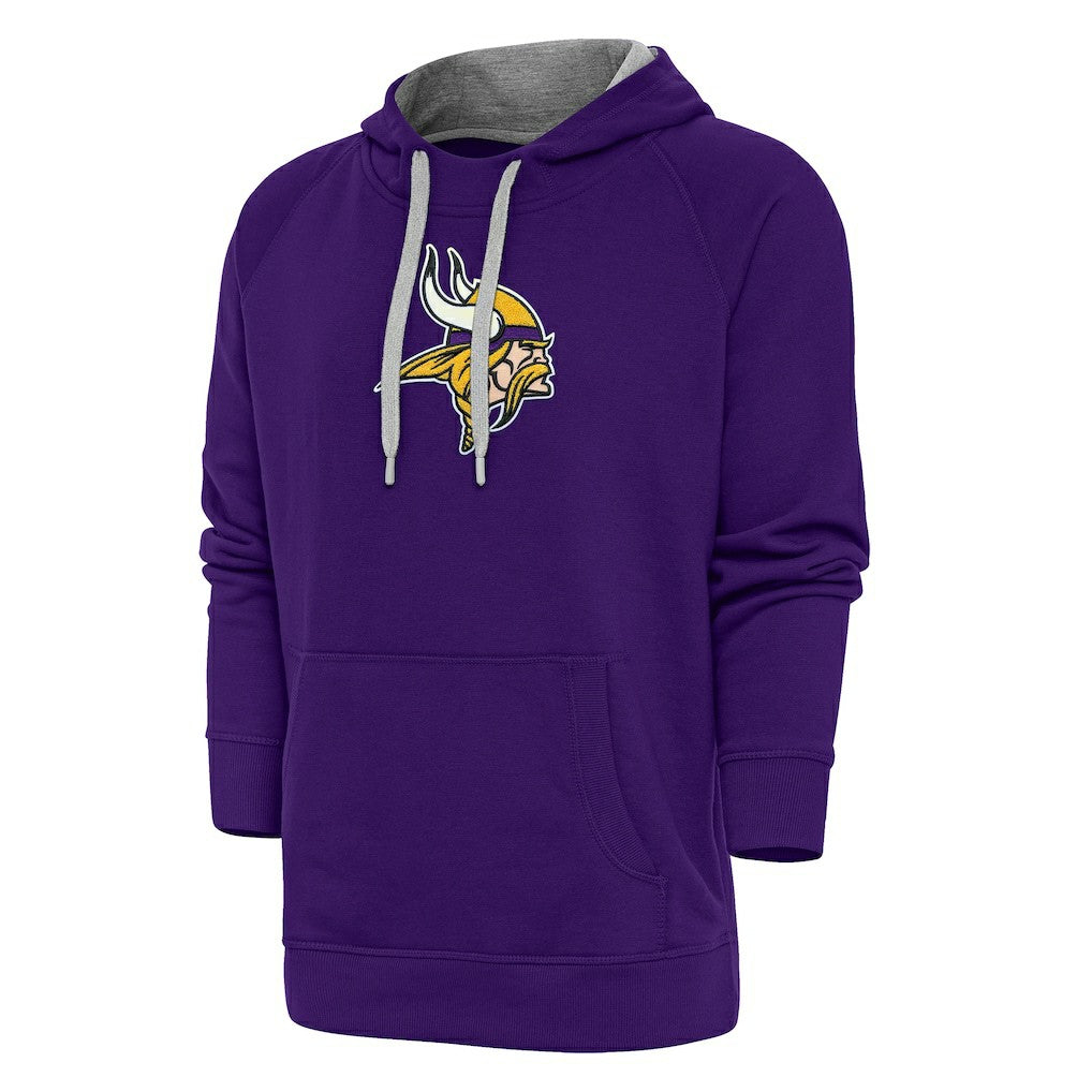 Minnesota Vikings Antigua Victory Chenille Pullover Hoodie - Purple - NFL