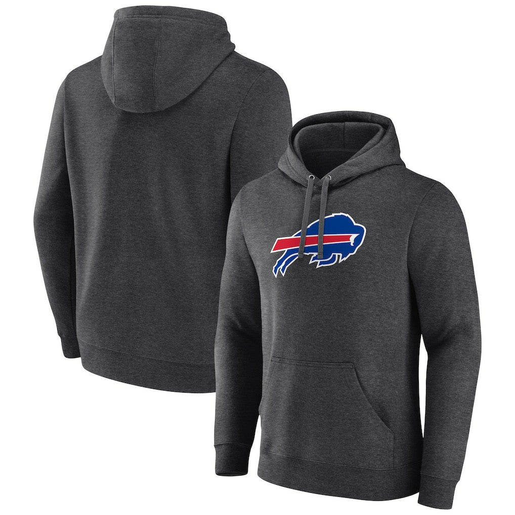 Buffalo Bills Primary Team Logo Fitted Pullover Hoodie - Charcoal - NFL