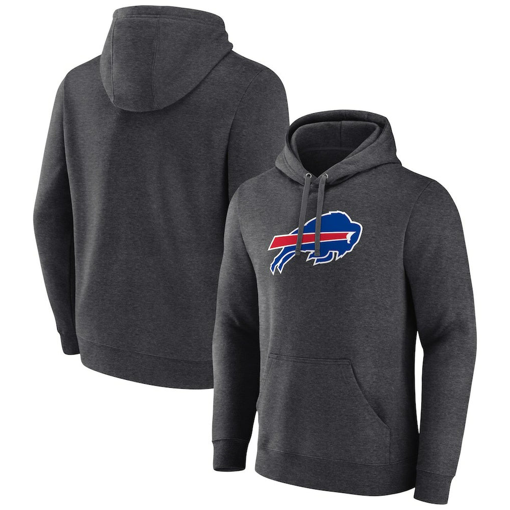 Buffalo Bills Primary Team Logo Fitted Pullover Hoodie - Charcoal - NFL