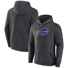 Buffalo Bills Primary Team Logo Fitted Pullover Hoodie - Charcoal - NFL