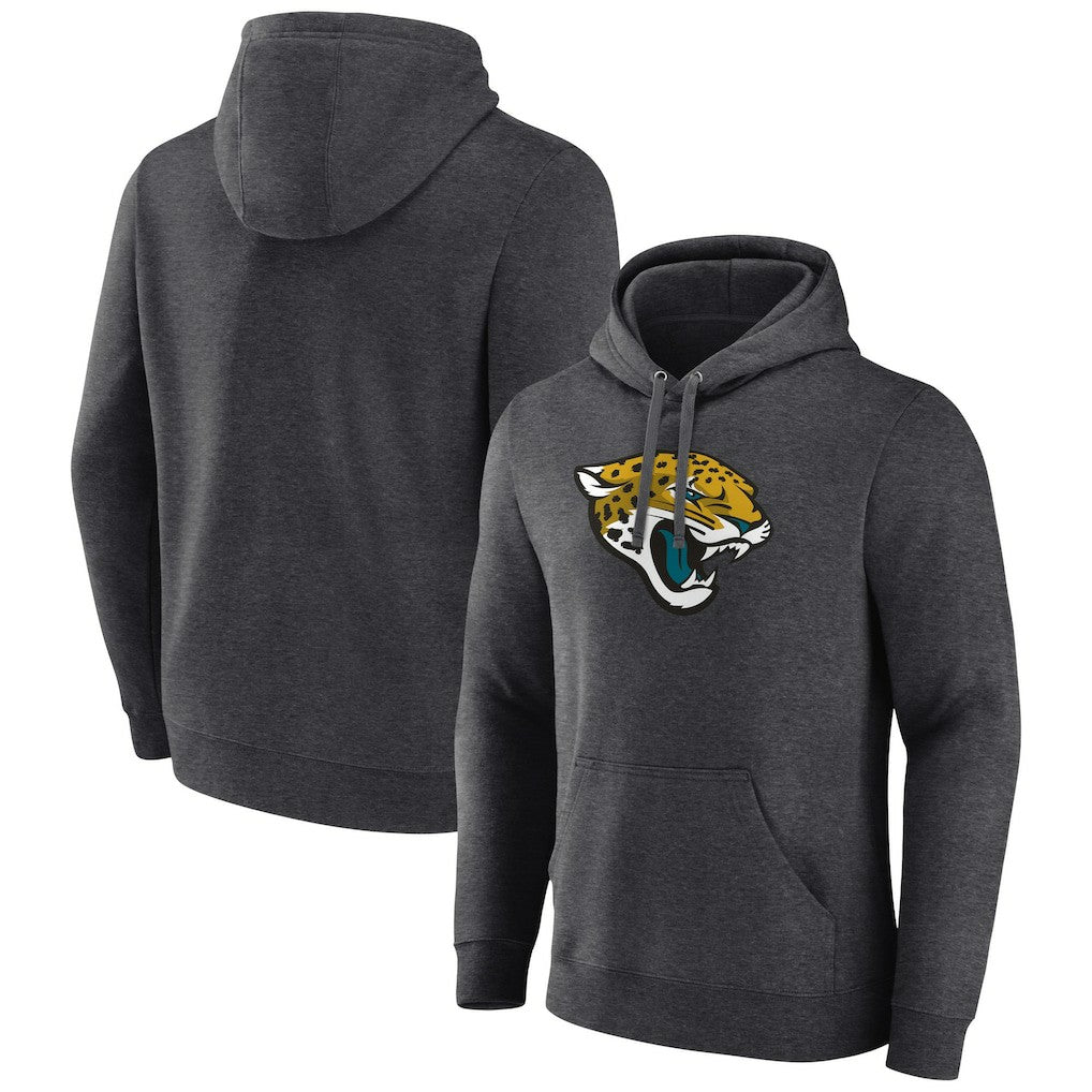 Jacksonville Jaguars Primary Team Logo Fitted Pullover Hoodie - Charcoal - NFL