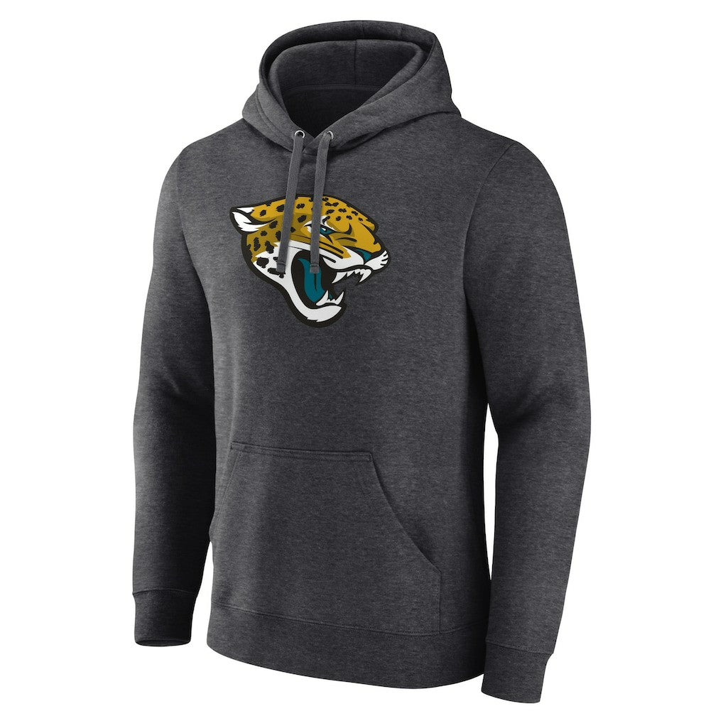 Jacksonville Jaguars Primary Team Logo Fitted Pullover Hoodie - Charcoal - NFL