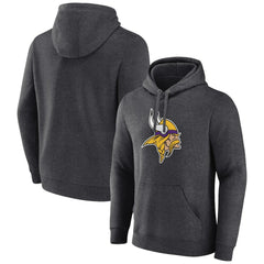 Minnesota Vikings Primary Team Logo Fitted Pullover Hoodie - Charcoal - NFL