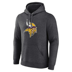 Minnesota Vikings Primary Team Logo Fitted Pullover Hoodie - Charcoal - NFL