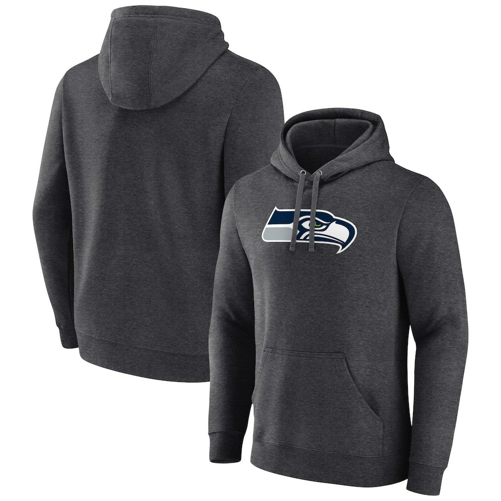 Seattle Seahawks Primary Team Logo Fitted Pullover Hoodie - Charcoal - NFL