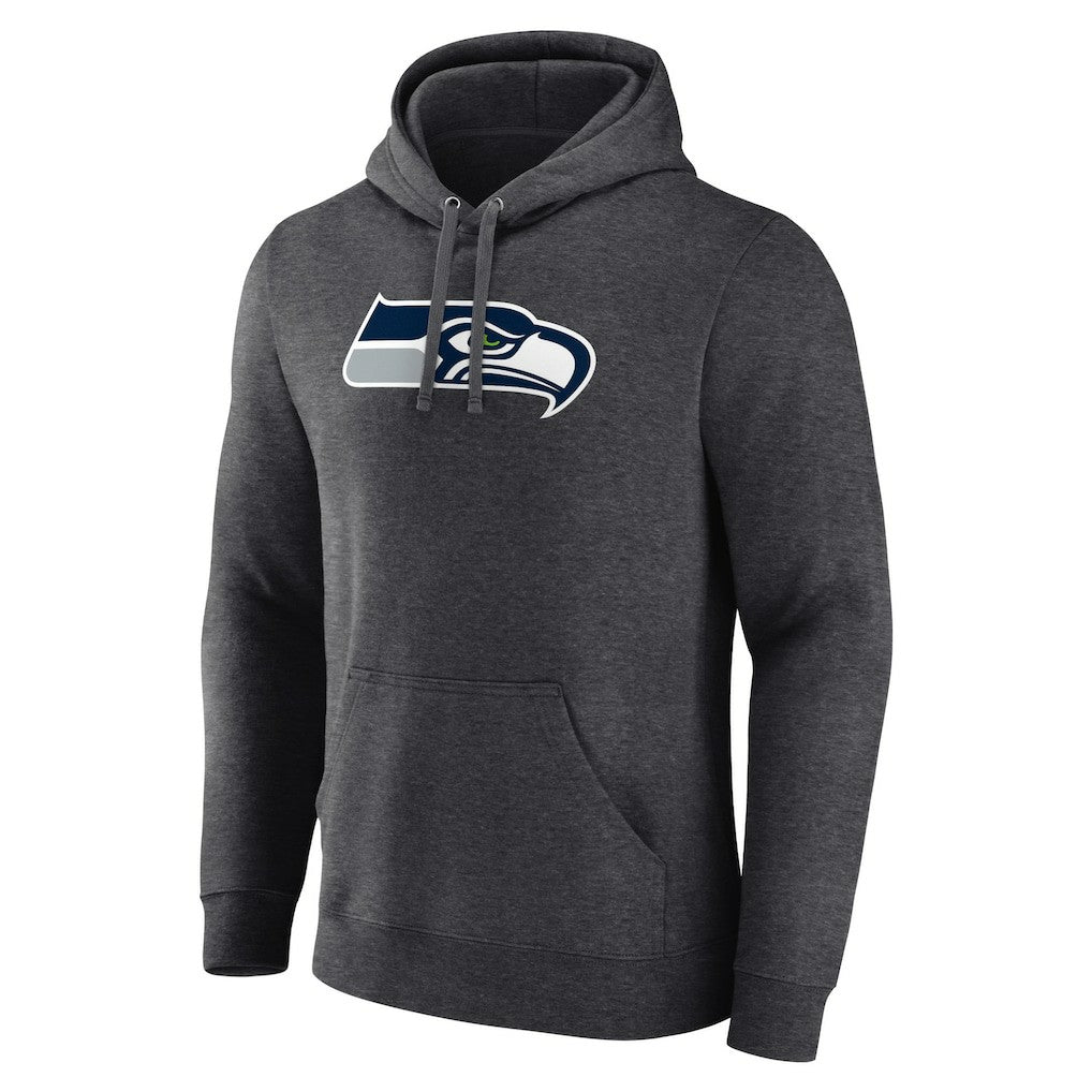 Seattle Seahawks Primary Team Logo Fitted Pullover Hoodie - Charcoal - NFL