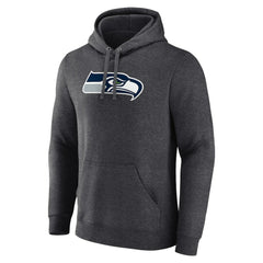 Seattle Seahawks Primary Team Logo Fitted Pullover Hoodie - Charcoal - NFL