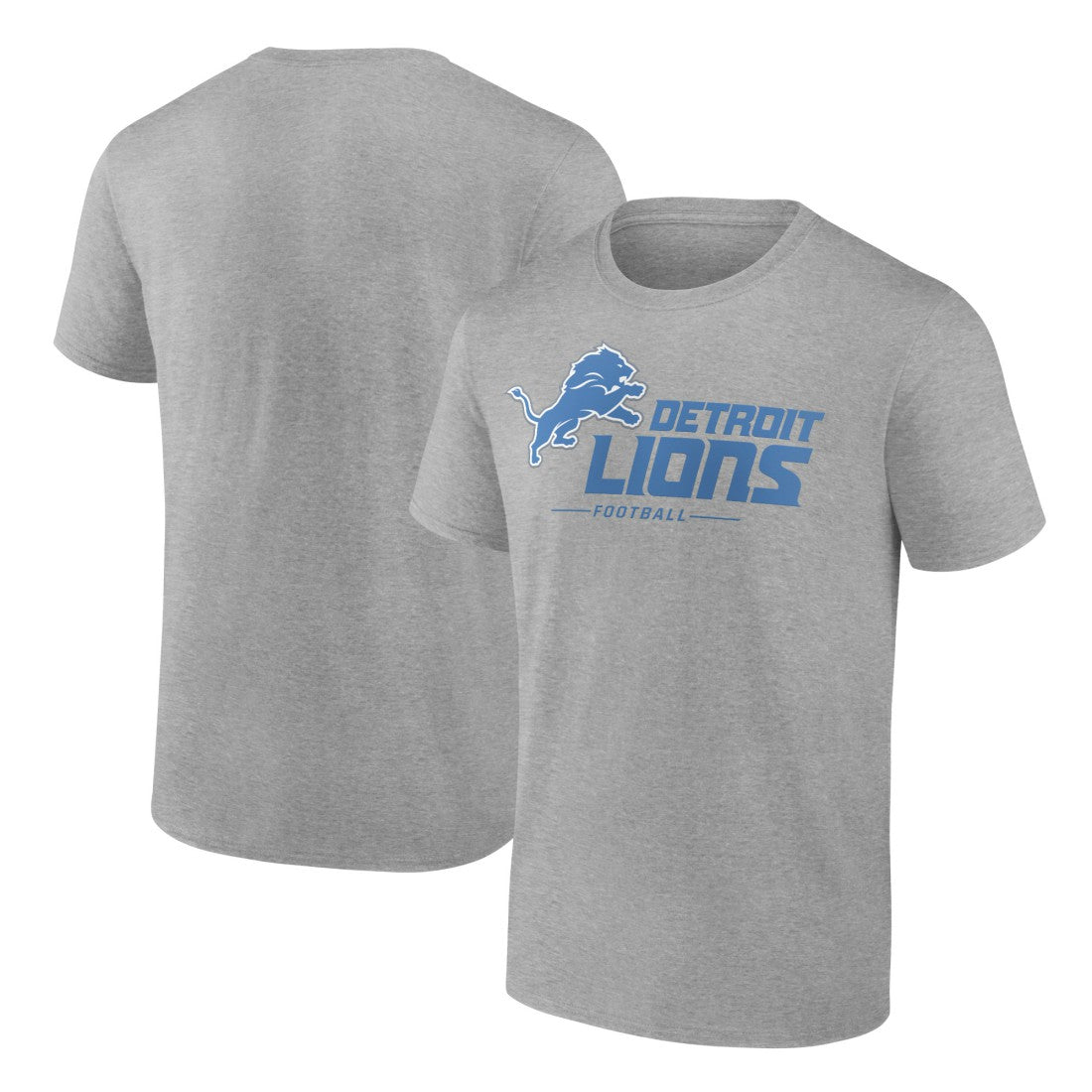 Detroit Lions Logo Team Lockup T-Shirt - Heather Gray - NFL