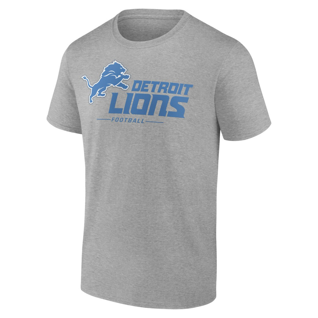 Detroit Lions Logo Team Lockup T-Shirt - Heather Gray - NFL