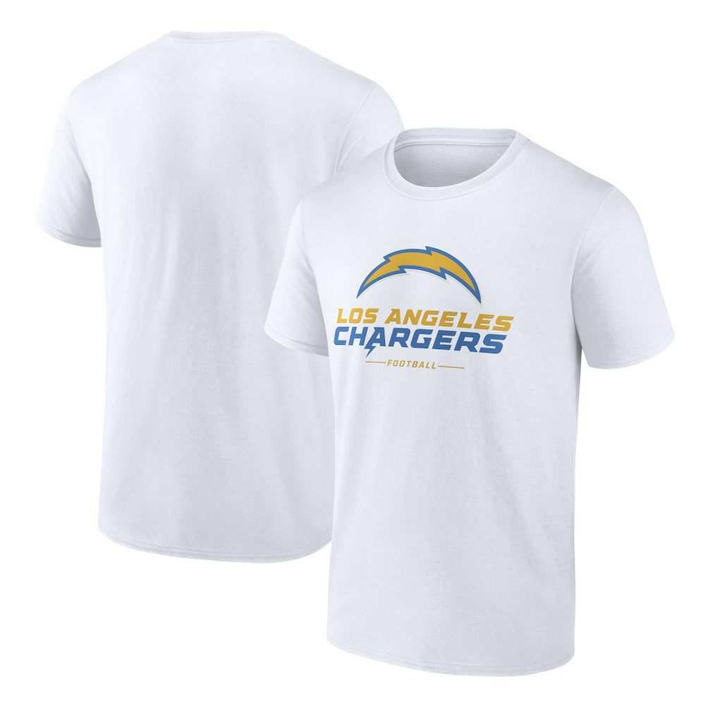 Los Angeles Chargers Logo Team Lockup T-Shirt - White - NFL