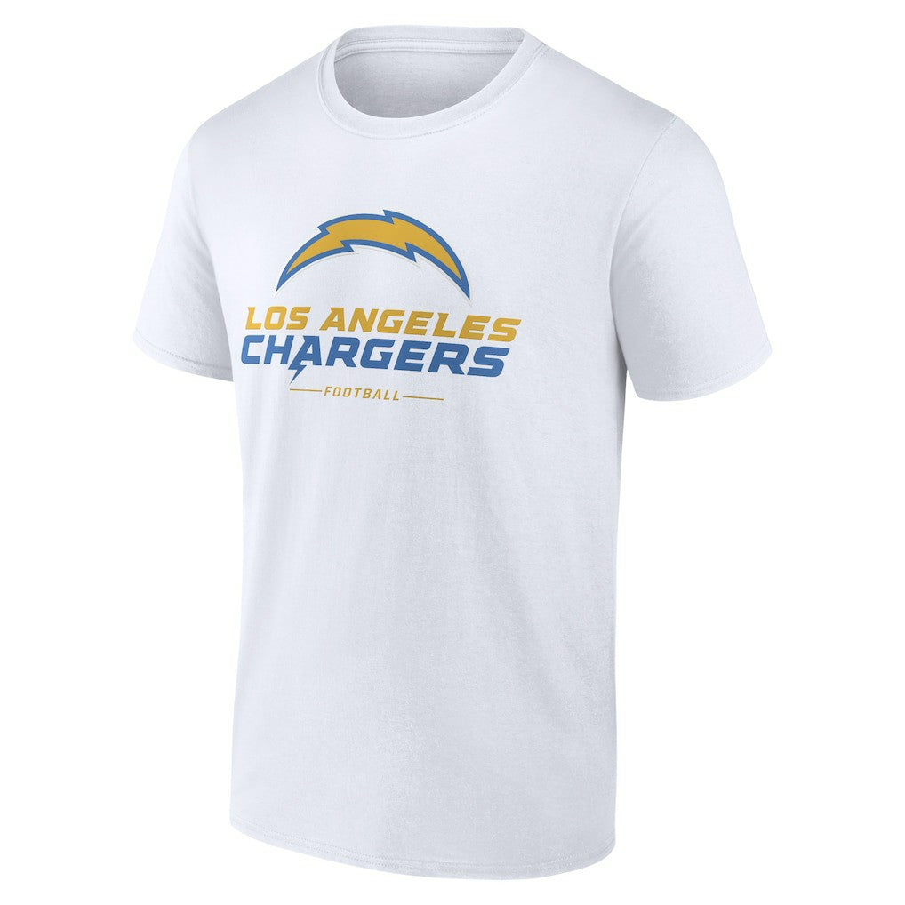 Los Angeles Chargers Logo Team Lockup T-Shirt - White - NFL
