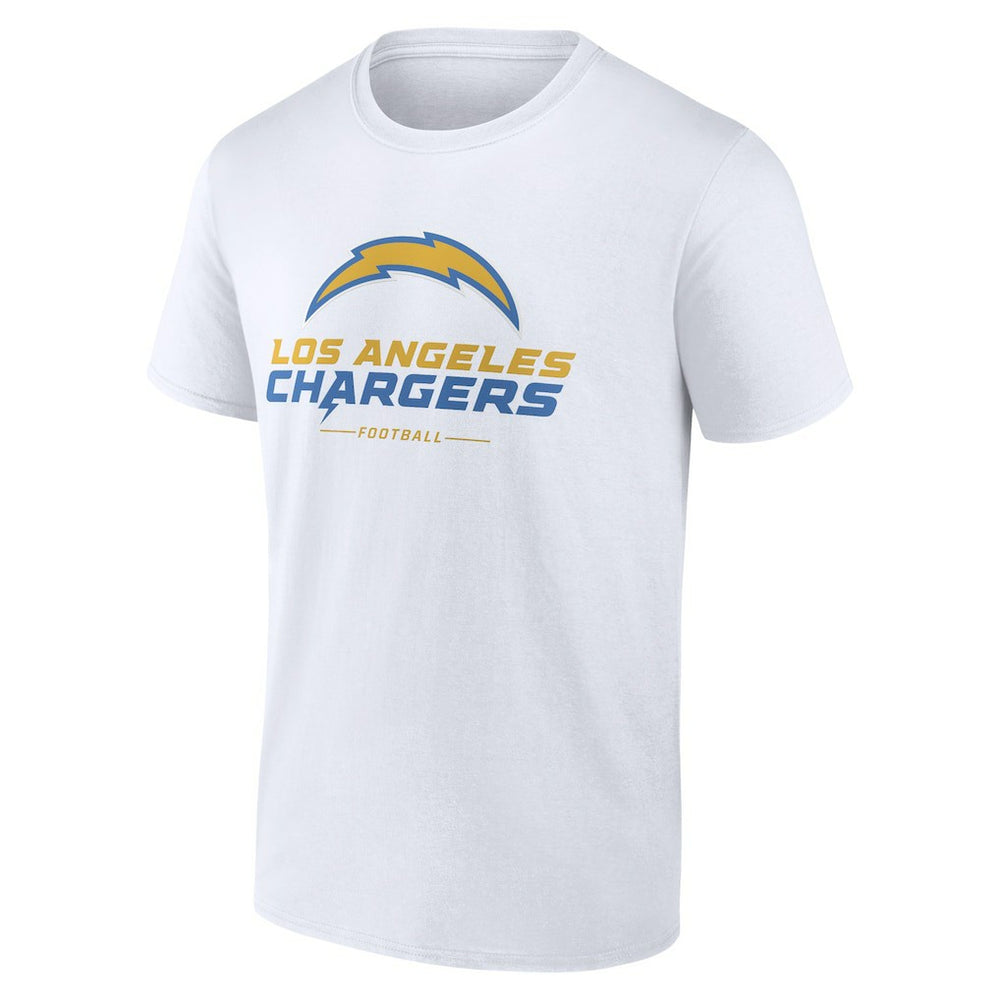 Los Angeles Chargers Logo Team Lockup T-Shirt - White - NFL