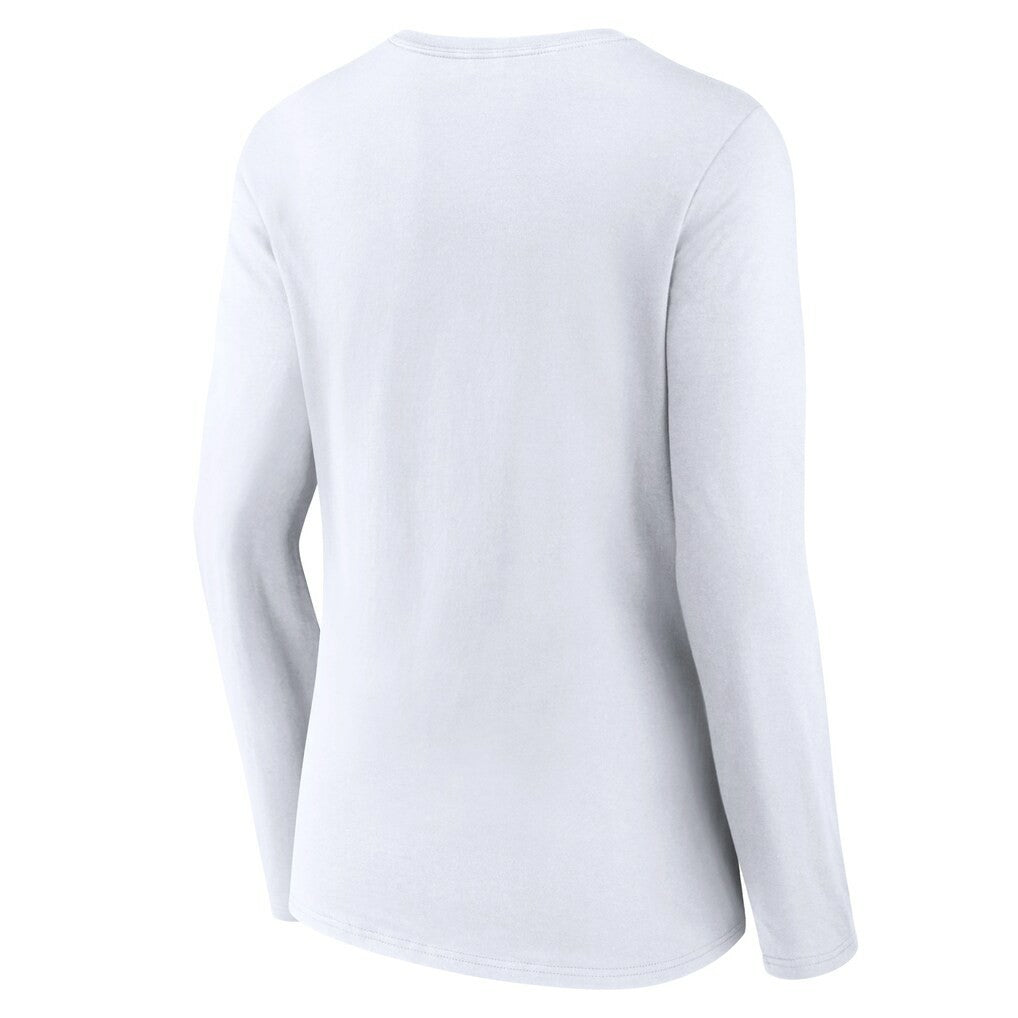 Kansas City Chiefs Women's Logo Team Lockup Long Sleeve V-Neck T-Shirt - White - NFL
