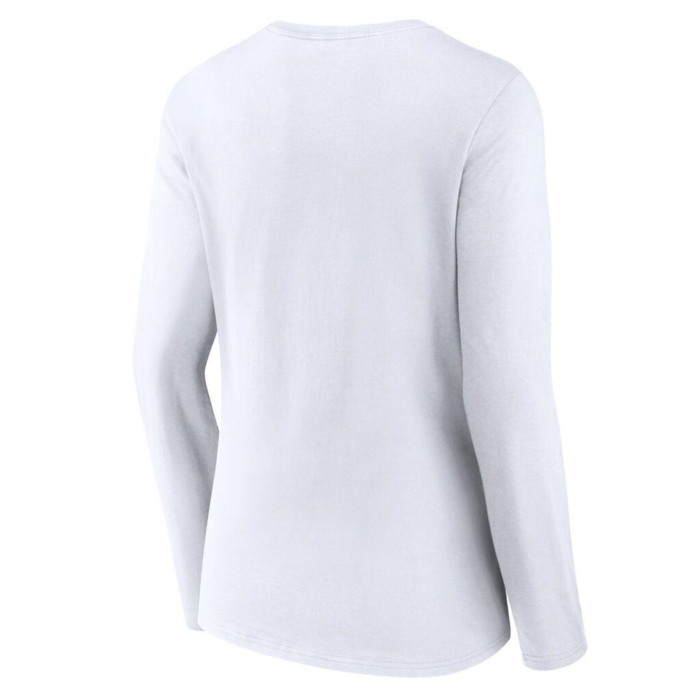 Kansas City Chiefs Women's Logo Team Lockup Long Sleeve V-Neck T-Shirt - White - NFL