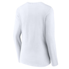 Tampa Bay Buccaneers Women's Logo Team Lockup Long Sleeve V-Neck T-Shirt - White - NFL