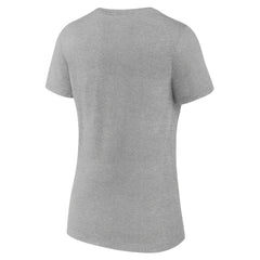 Baltimore Ravens Women's Logo Team Lockup V-Neck T-Shirt - Gray - NFL