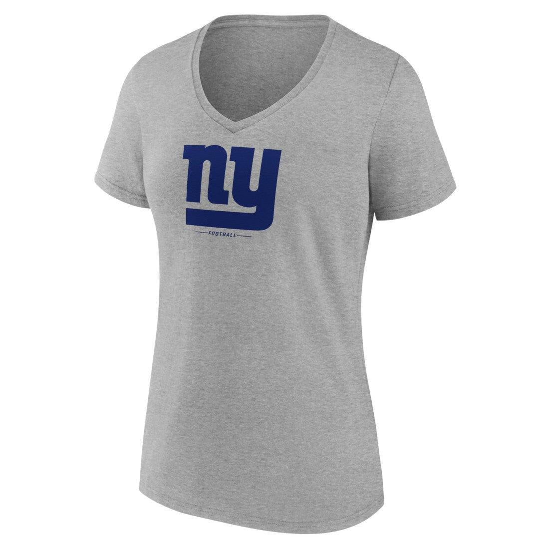 New York Giants Women's Logo Team Lockup V-Neck T-Shirt - Gray - NFL