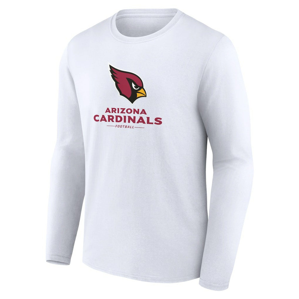 Arizona Cardinals Logo Team Lockup Long Sleeve T-Shirt - White - NFL