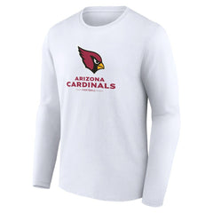 Arizona Cardinals Logo Team Lockup Long Sleeve T-Shirt - White - NFL