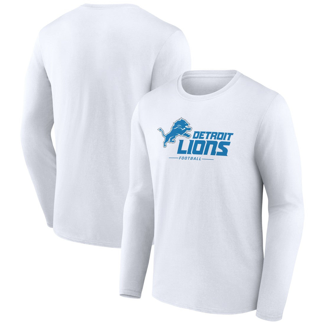 Detroit Lions Logo Team Lockup Long Sleeve T-Shirt - White - NFL
