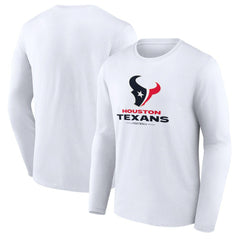 Houston Texans Logo Team Lockup Long Sleeve T-Shirt - White - NFL
