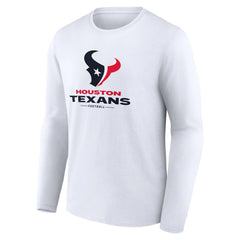 Houston Texans Logo Team Lockup Long Sleeve T-Shirt - White - NFL