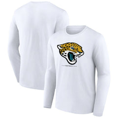 Jacksonville Jaguars Logo Team Lockup Long Sleeve T-Shirt - White - NFL