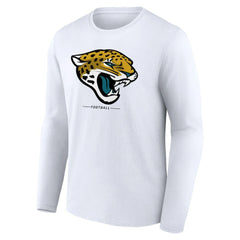 Jacksonville Jaguars Logo Team Lockup Long Sleeve T-Shirt - White - NFL