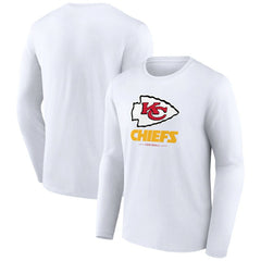 Kansas City Chiefs Logo Team Lockup Long Sleeve T-Shirt - White - NFL