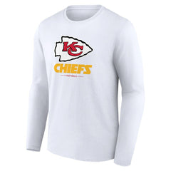Kansas City Chiefs Logo Team Lockup Long Sleeve T-Shirt - White - NFL