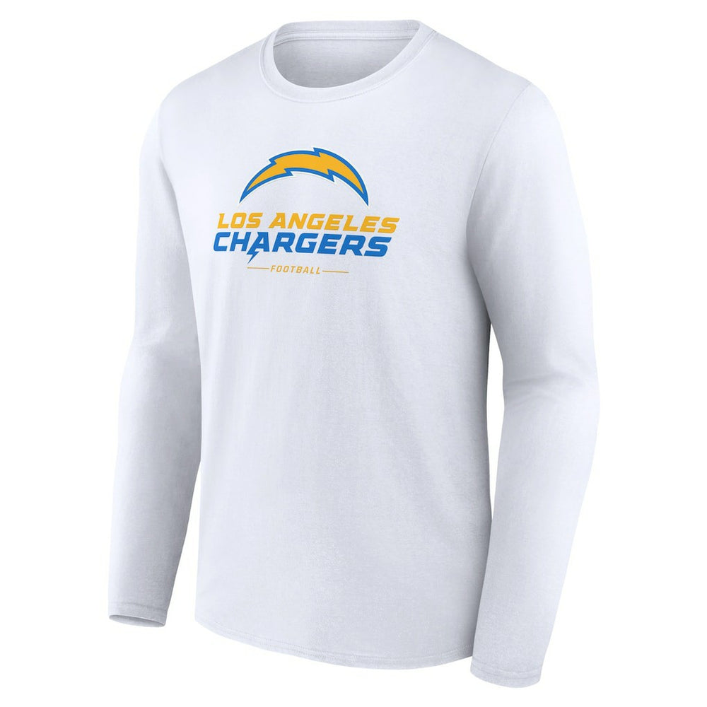 Los Angeles Chargers Logo Team Lockup Long Sleeve T-Shirt - White - NFL