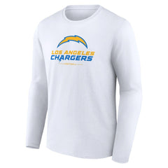 Los Angeles Chargers Logo Team Lockup Long Sleeve T-Shirt - White - NFL