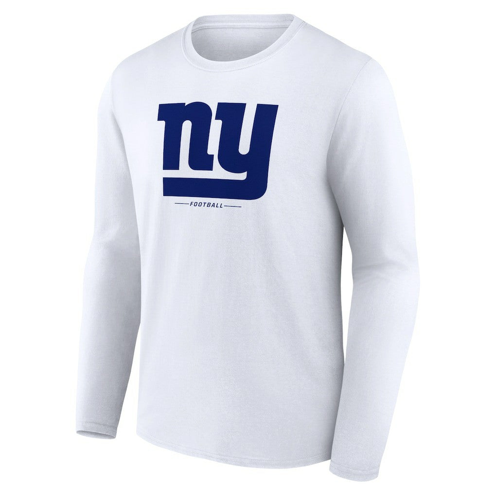 New York Giants Logo Team Lockup Long Sleeve T-Shirt - White - NFL