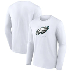 Philadelphia Eagles Logo Team Lockup Long Sleeve T-Shirt - White - NFL