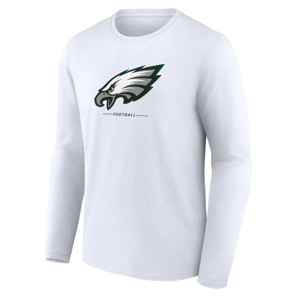 Philadelphia Eagles Logo Team Lockup Long Sleeve T-Shirt - White - NFL
