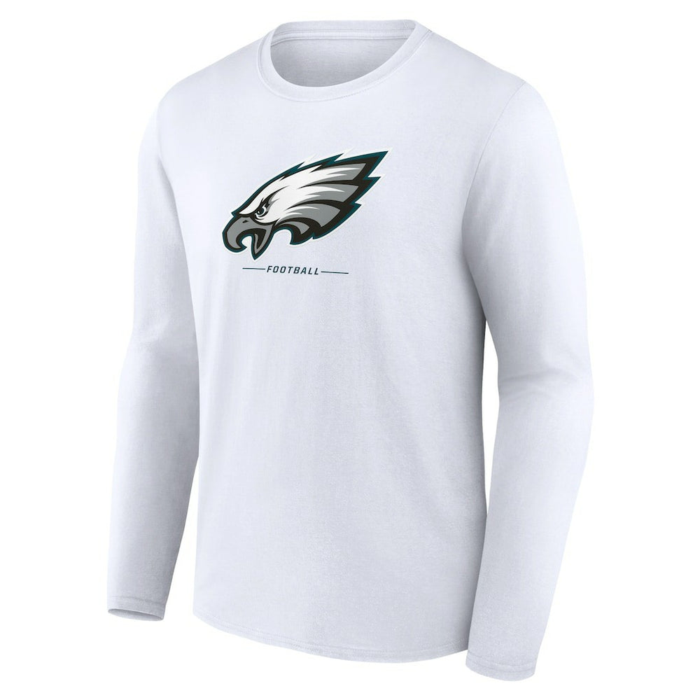 Philadelphia Eagles Logo Team Lockup Long Sleeve T-Shirt - White - NFL