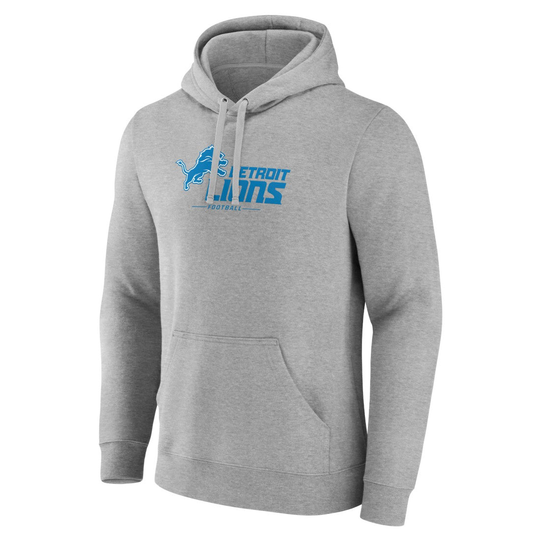 Detroit Lions Primary Logo Team Lockup Fitted Pullover Hoodie - Gray - NFL