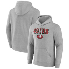 San Francisco 49ers Primary Logo Team Lockup Fitted Pullover Hoodie - Gray - NFL