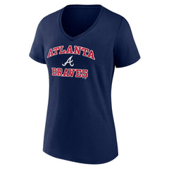 Atlanta Braves Women's Heart and Soul V-Neck T-Shirt Outlet
